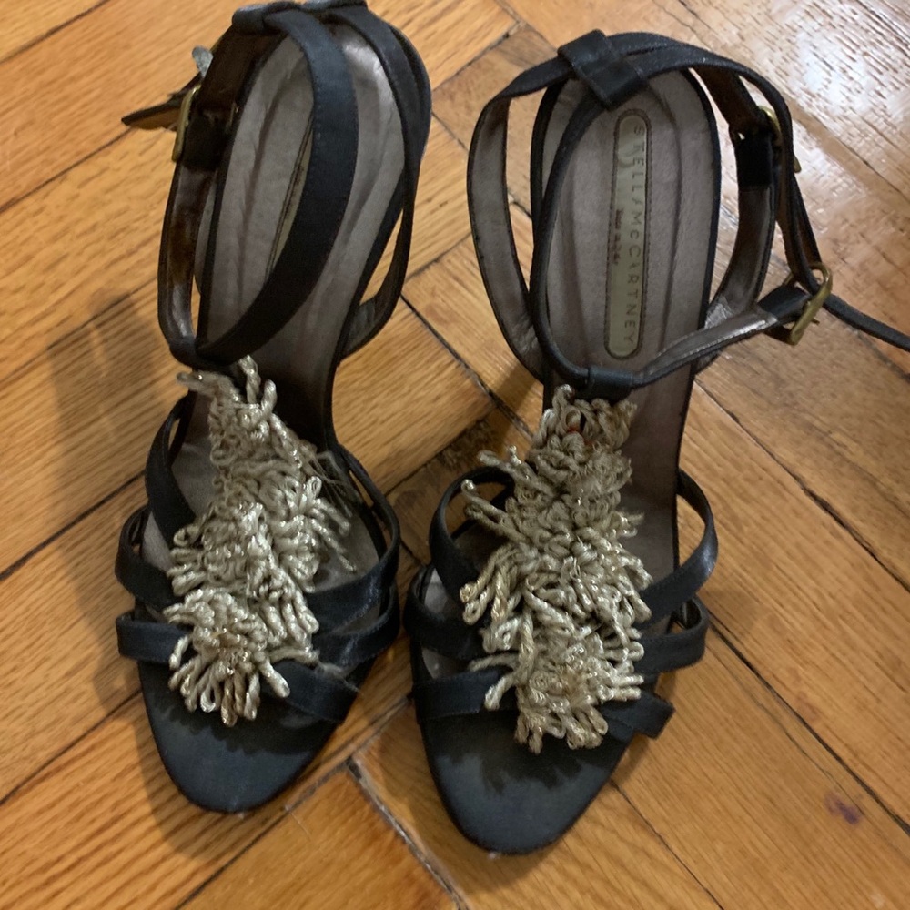Stella McCartney black strappy stiletto sandals